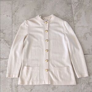 St. John Cream Blazer with Gold Buttons